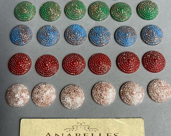 18mm, Vintage cabochons, Jewelry making supplies. Lot of 6 pieces.