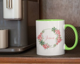 Personalised Floral Mug