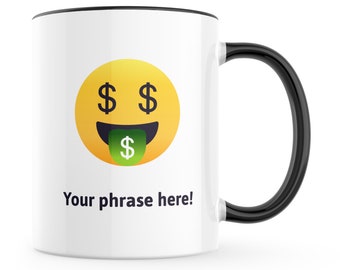 Money Emoji Etsy - personalised 11oz emoji mug featuring money mouth face emoji