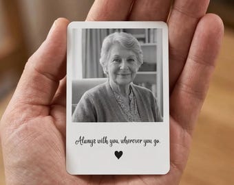 Custom personalised photo memory/ keepsake card for wallet, purse or pocket.