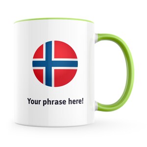 Personalised 11oz Emoji Mug featuring norway emoji