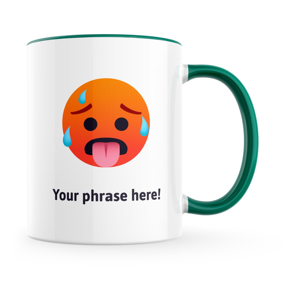 Personalised Emoji Mug Featuring Hot Face Emoji Etsy