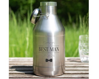 70 oz Personalised Beer Growler featuring Best Man Design