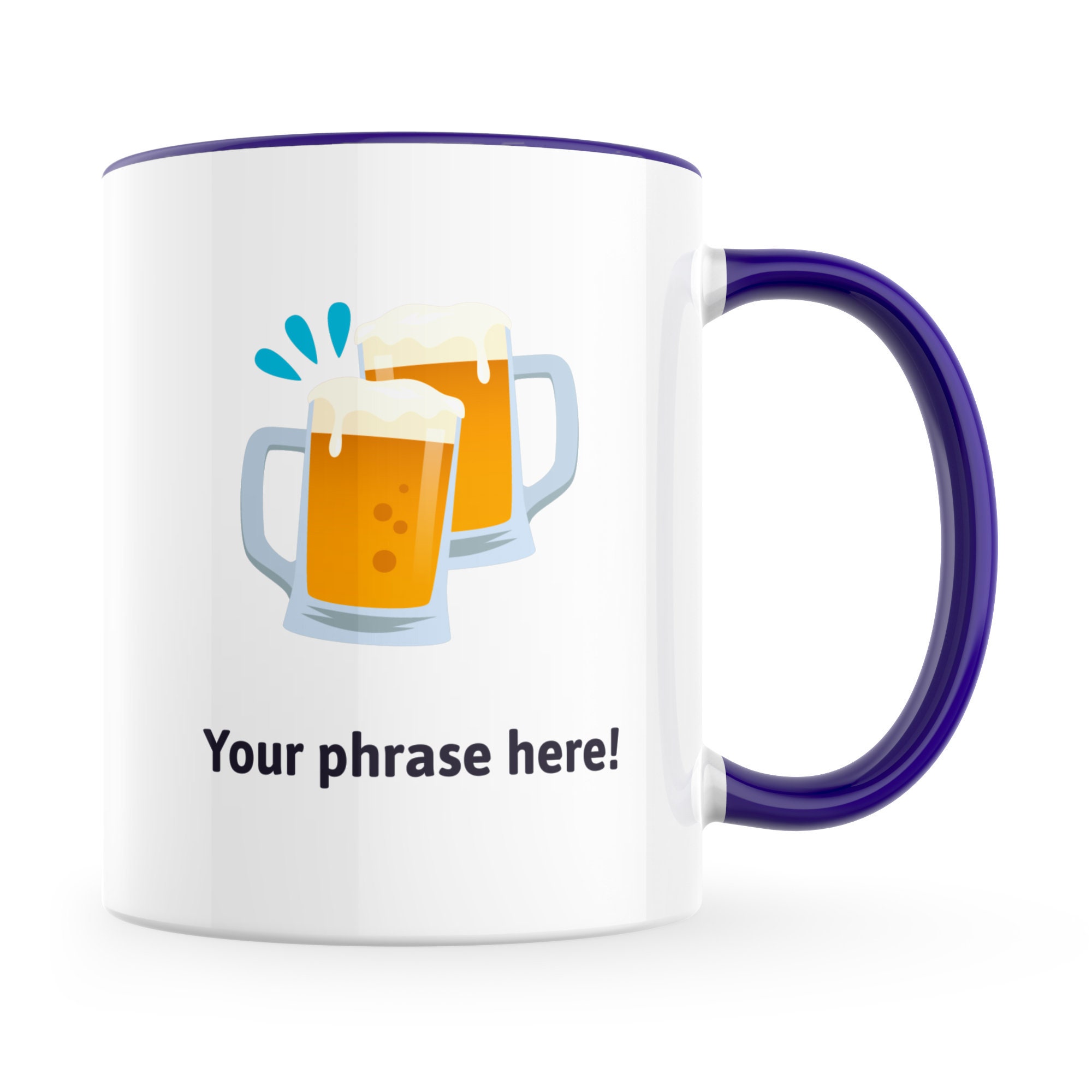 Personalised 11oz Emoji Mug featuring clinking beer mugs emoji Etsy