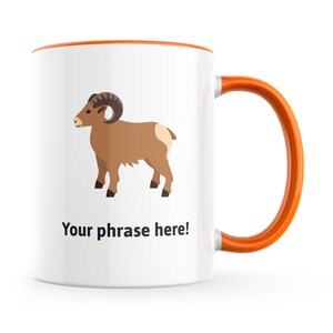 Personalised 11oz Emoji Mug featuring ram emoji