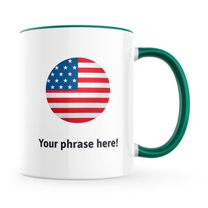 Personalised 11oz Emoji Mug featuring united states emoji