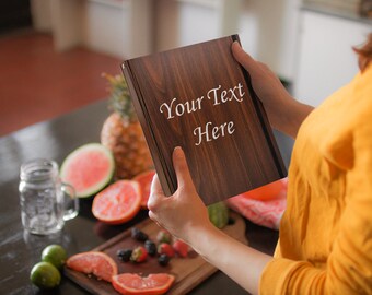 Personalized Wooden Recipe Binder: Custom Cookbook Journal