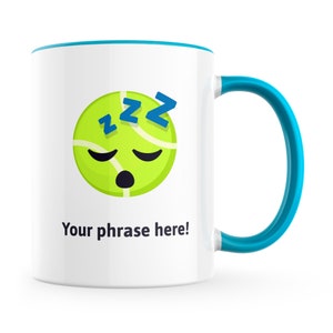 Personalised 11oz Emoji Mug featuring tennismoji 5283 emoji