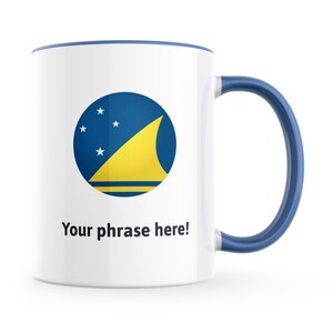 Personalised 11oz Emoji Mug featuring tokelau emoji