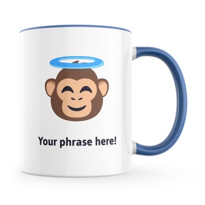Personalised 11oz Emoji Mug featuring monkeymoji 3950 emoji
