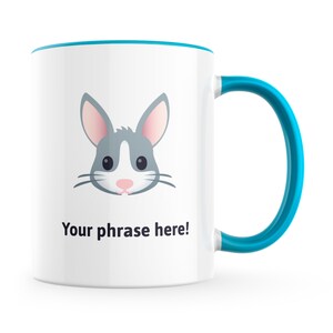 Personalised 11oz Emoji Mug featuring rabbit face emoji