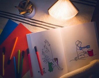 Personalized LED Book Lamp: Wooden Folding Magnetic Light