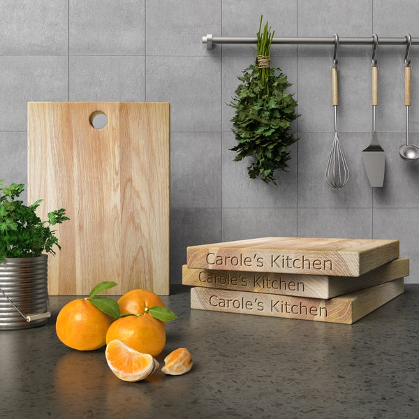 Personalised Carved Solid Oak Large Chopping and Serving Board - Create a unique gift with your own messge