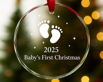 Glass Christmas Bauble/Ornament Baby's First Christmas Design