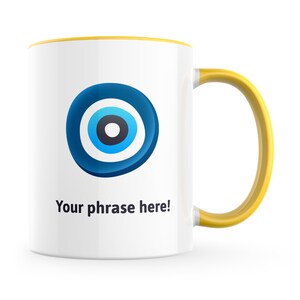 Personalised 11oz Emoji Mug featuring nazar amulet emoji