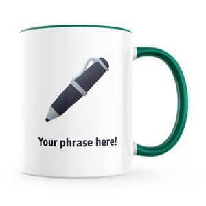 Personalised 11oz Emoji Mug featuring pen emoji