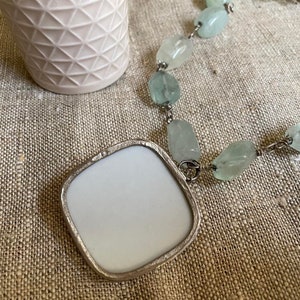 Antique Porcelain, Natural Crystal Bead Necklace image 4