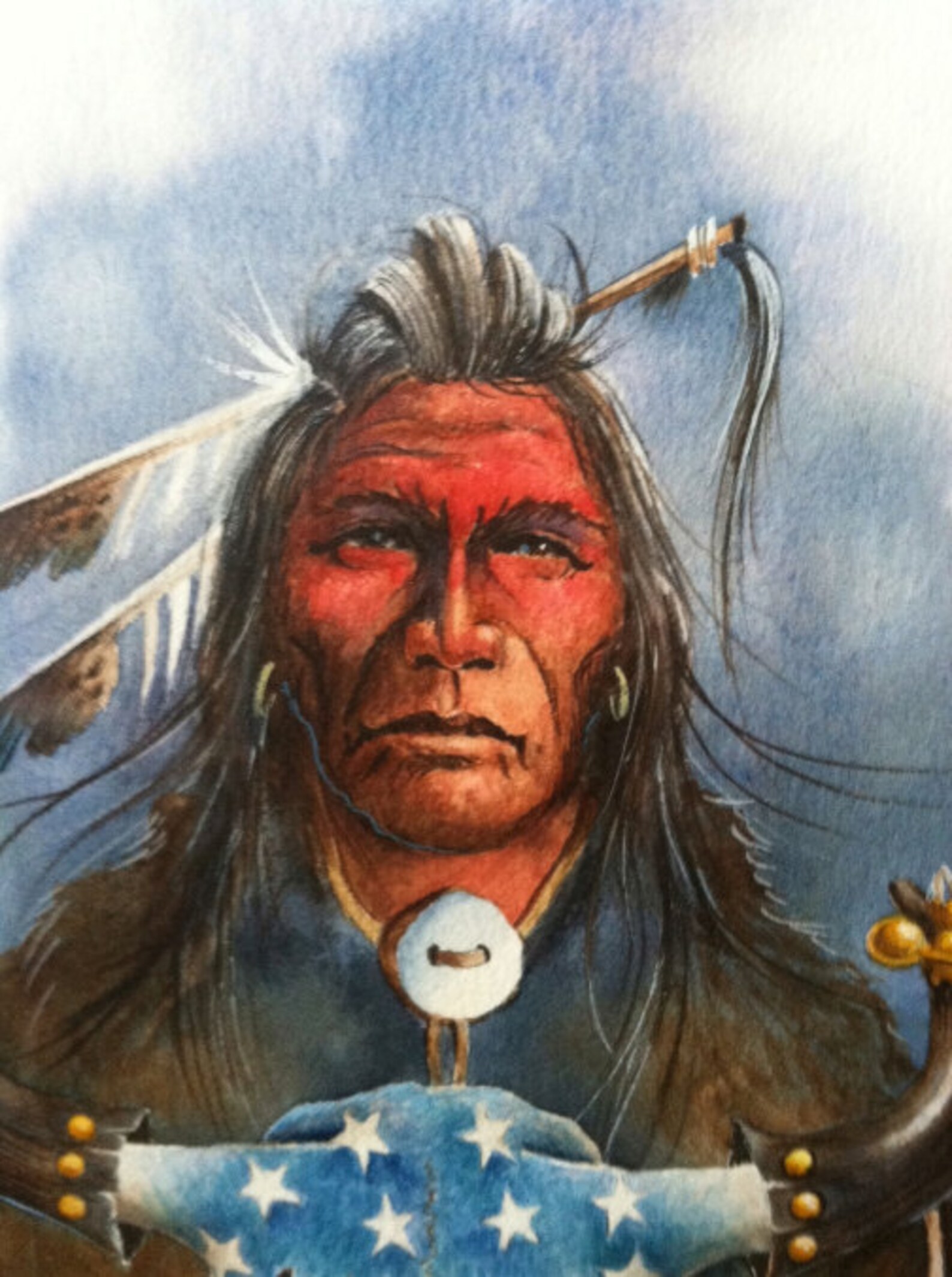 ORIGINAL Native American Painting by Santa Ana Pueblo Artist, Art