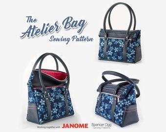 The Atelier Bag sewing pattern . PDF Bag sewing pattern. Barrel bag pattern. Purse sewing Patterns. Sew and sell.