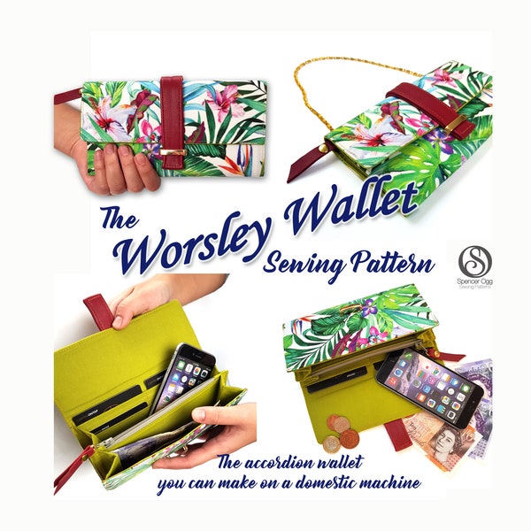 The Worsley Wallet PDF Sewing Pattern. Coin purse sewing pattern. Phone case pattern. Bag sewing Patterns. Sew and sell.