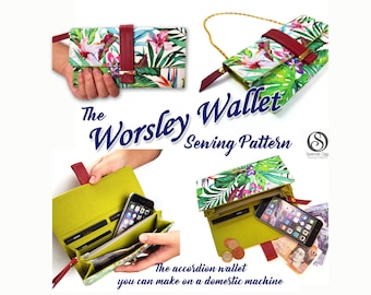 The Worsley Wallet PDF Sewing Pattern. Coin purse sewing pattern. Phone case pattern. Bag sewing Patterns. Sew and sell.