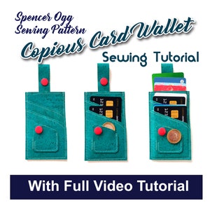 Copious Credit Card Wallet PDF pattern and video tutorial. Bag sewing Patterns. Sew and sell.