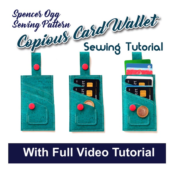 Copious Credit Card Wallet PDF pattern and video tutorial. Bag sewing Patterns. Sew and sell.