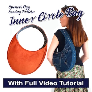 Inner Circle Bag PDF Sewing Pattern and video tutorial. Bag sewing pattern