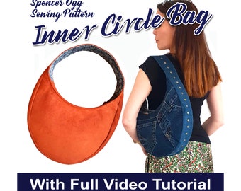 Inner Circle Bag PDF Sewing Pattern and video tutorial. Bag sewing pattern