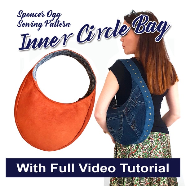Inner Circle Bag PDF Sewing Pattern and video tutorial. Bag sewing pattern