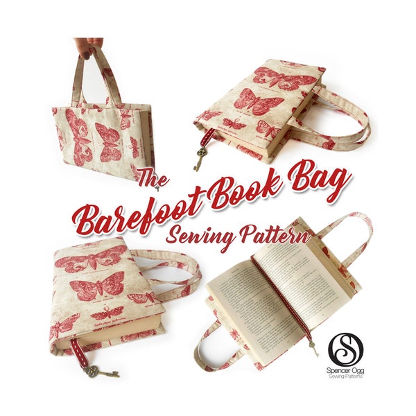 Book Bag tutorial and PDF pattern. Book cover. Make for any size of book. Instant download #