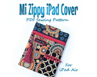 iPad Air cover PDF pattern. Mi Zippy iPad cover. PDF download. Tablet case sewing pattern and tutorial #