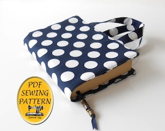 Book Bag tutorial and PDF pattern. Book cover. Make for any size of book. Instant download