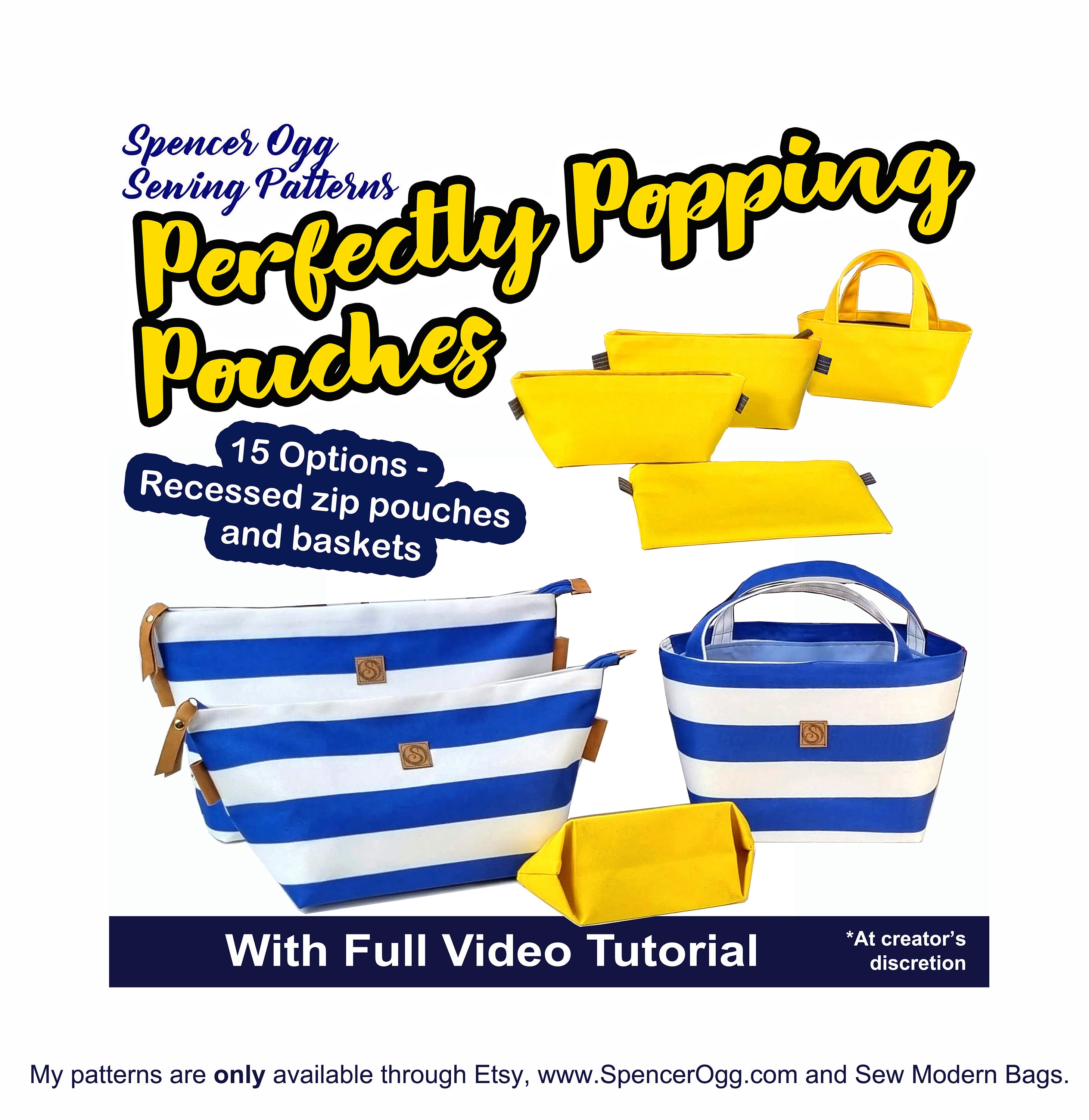 Zip Pouches and Baskets 15 Options. Perfectly Popping Pouches PDF Sewing Pattern. Zipper Pouch Sewing Pattern. Etsy