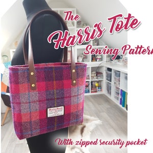 The Harris Tote Bag sewing pattern in 2 sizes . PDF Bag sewing pattern. Shopper pattern. Purse sewing Patterns. Sew and sell. image 1