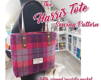 The Harris Tote Bag sewing pattern in 2 sizes . PDF Bag sewing pattern. Shopper pattern. Purse sewing Patterns. Sew and sell.