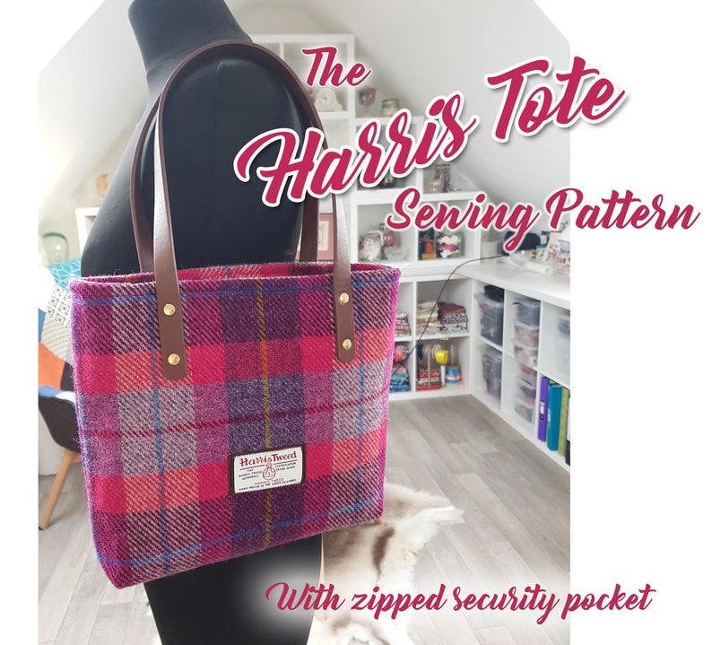 The Harris Tote Bag sewing pattern in 2 sizes . PDF Bag sewing pattern. Shopper pattern. Purse sewing Patterns. Sew and sell. image 1