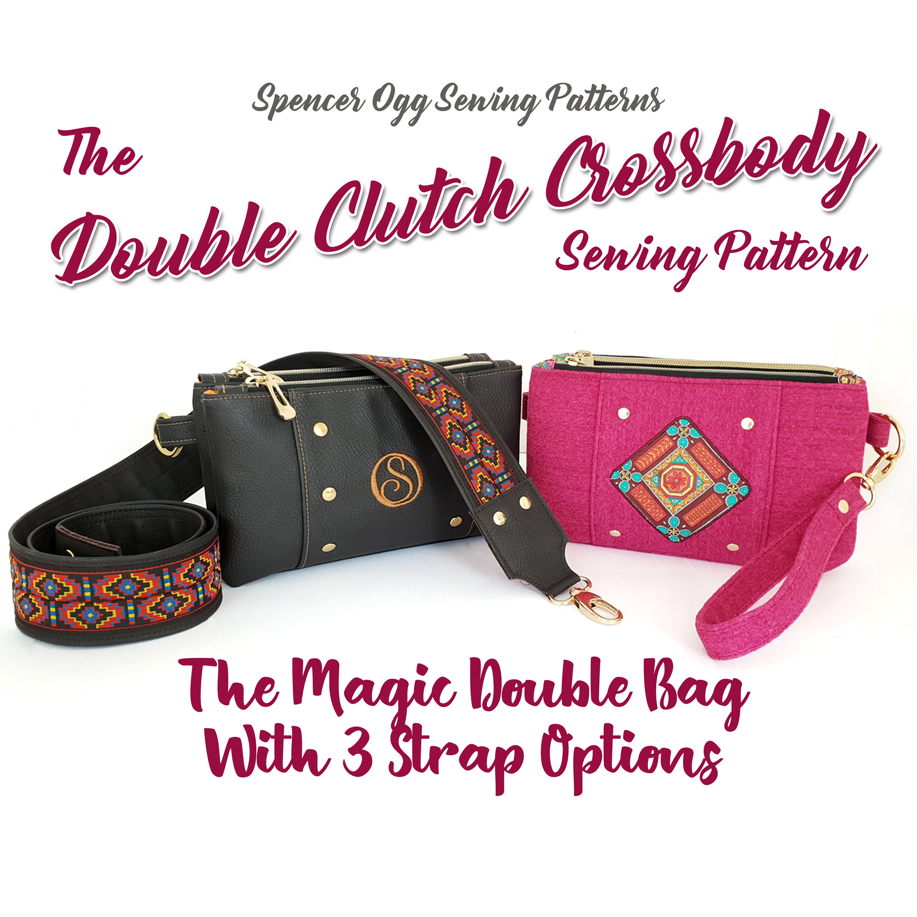 The Double Clutch Crossbody PDF Sewing Pattern. Bag Sewing Pattern. Zip Pouch Pattern. Purse Pattern. Etsy