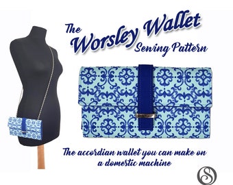 The Worsley Wallet. Wallet sewing pattern. Coin purse sewing pattern. Phone case pattern. Bag sewing Patterns. Sew and sell.