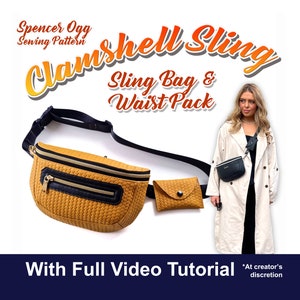 Sling Bag and Waist Pack PDF Sewing Pattern Clamshell Sling. Bag sewing pattern. Fanny pack, Bumbag, crossbody bag