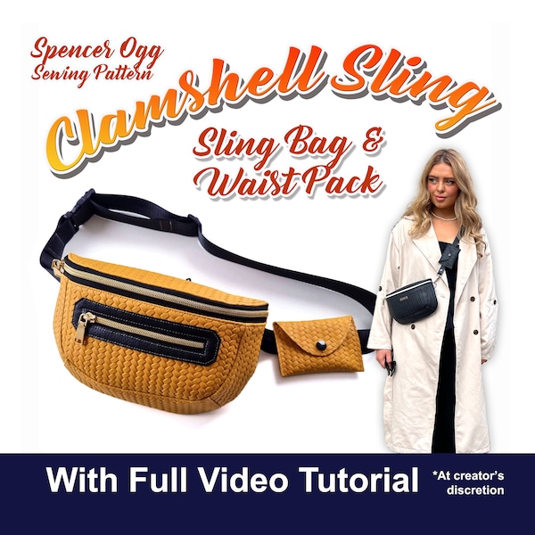 Sling Bag and Waist Pack PDF Sewing Pattern Clamshell Sling. Bag sewing pattern. Fanny pack, Bumbag, crossbody bag