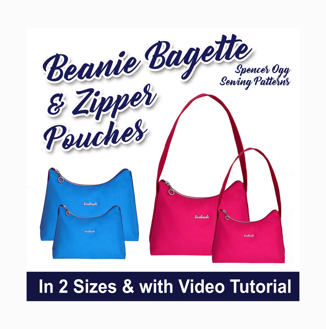 Beanie Bagette and Zipper Pouches PDF Sewing Pattern in Two 