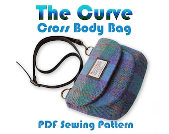 Purse sewing Pattern. The Curve cross-body bag pattern . PDF messenger Bag sewing pattern. Purse Patterns and tutorials