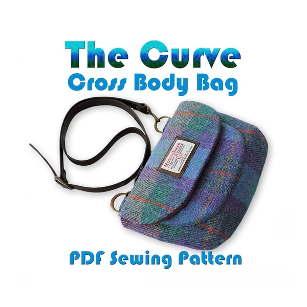 Purse sewing Pattern. The Curve cross-body bag pattern . PDF messenger Bag sewing pattern. Purse Patterns and tutorials