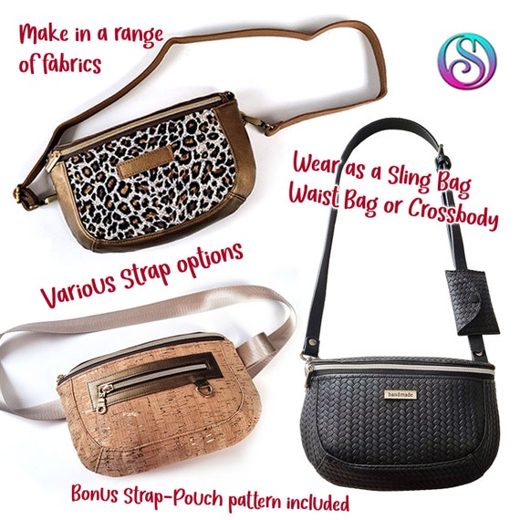Sling Bag and Waist Pack PDF Sewing Pattern Clamshell Sling. Bag
