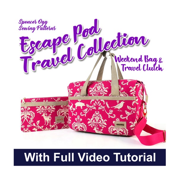 Escape-Pod Travel Collection PDF Sewing Pattern. Weekend Bag and Travel Clutch. Bag pattern.