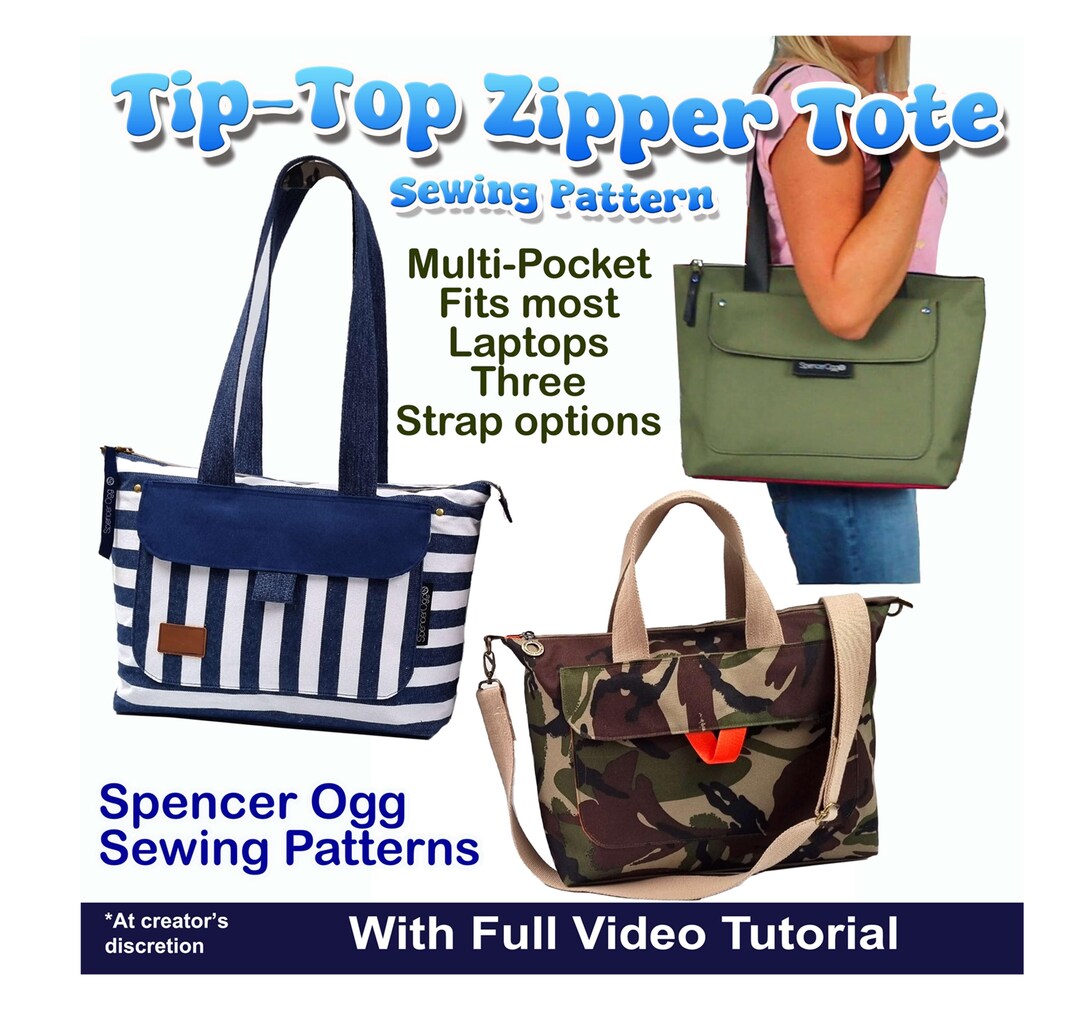 Buy Tip-top Tote PDF Sewing Pattern and Video Tutorial Online in India 