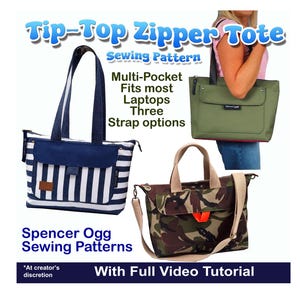Tip-Top Tote PDF Sewing Pattern and video tutorial