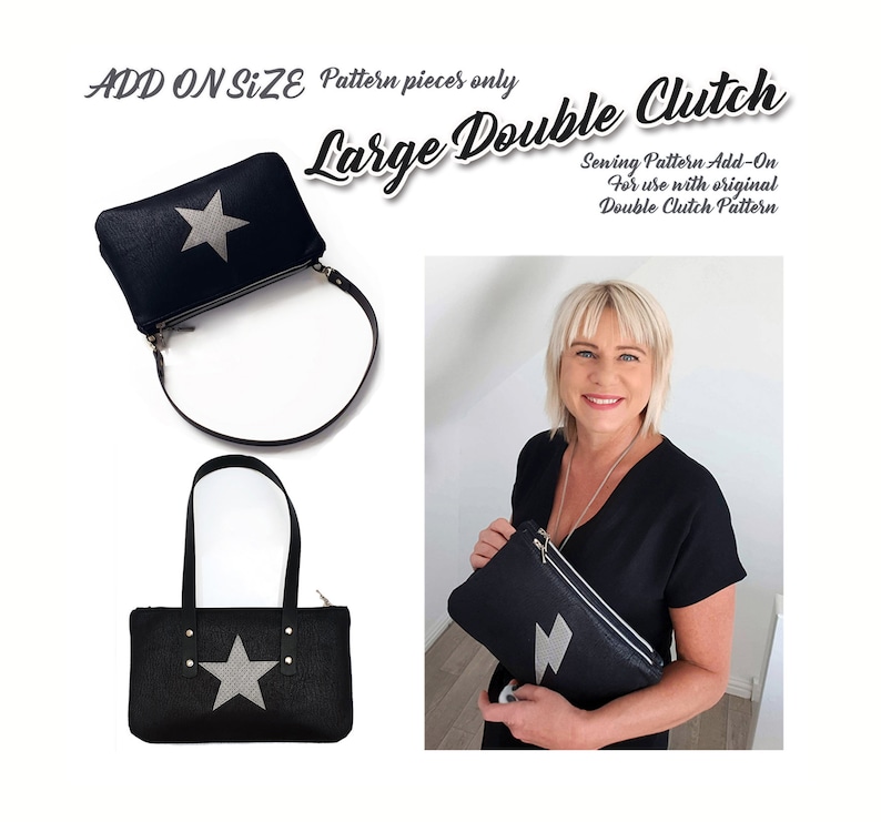 The Regular and Large Double Clutch Crossbody PDF Sewing Pattern BUNDLE
