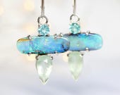 Australian pipe opal earrings. Sterling silver opal  earrings